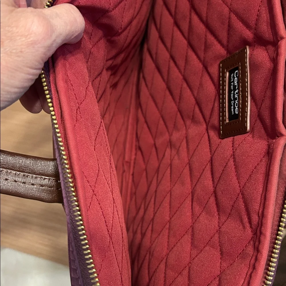 Purple Plum and Brown Laptop-Tablet-File Bag. - Picture 4 of 8